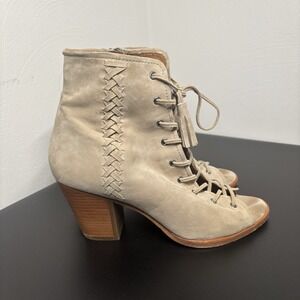 Frye Dani Whipstitch 3471239-FAW Women's Cream‎ Leather Ankle Lace Up Boots 9.5M